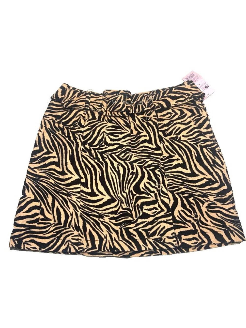 Wild Fable NWT Brown Black Zebra Print Pencil Mini Skirt Corduroy Festival 6